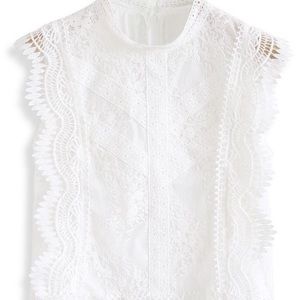 CHICKWISH LACE SLEEVELESS TOP